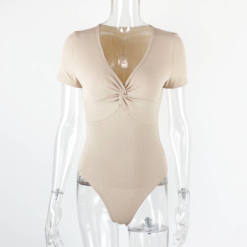 SLIM-FIT KINK SHORT SLEEVE PIT STRIP JUMPSUIT