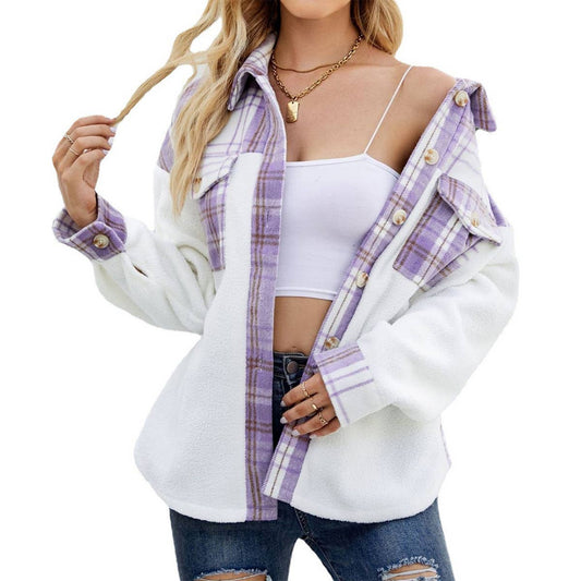 LAMB WOOL LONG SLEEVE COLOR POCKET WOOL COAT