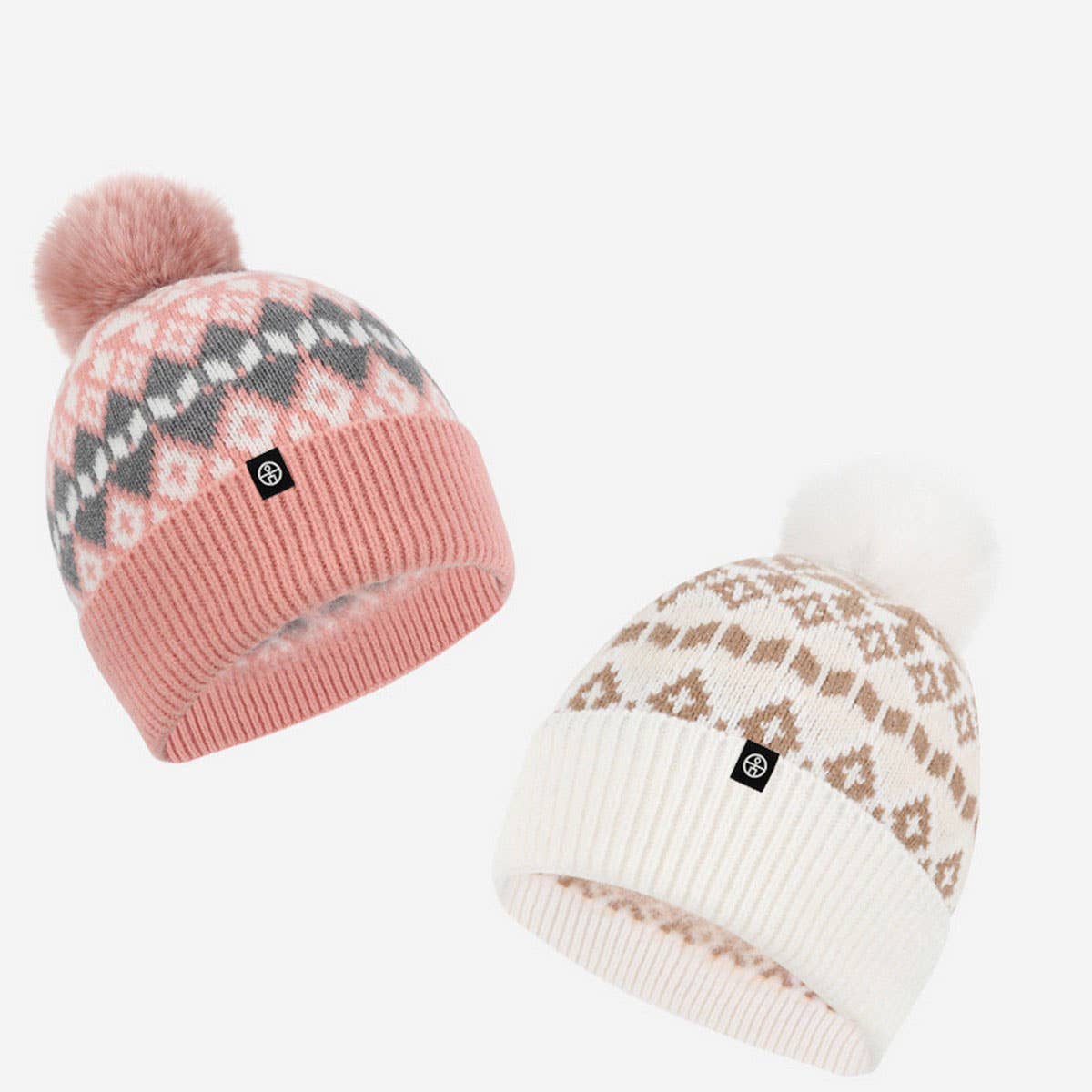WINTER WARM JACQUARD KNITTED HAT 3-PIECE SET