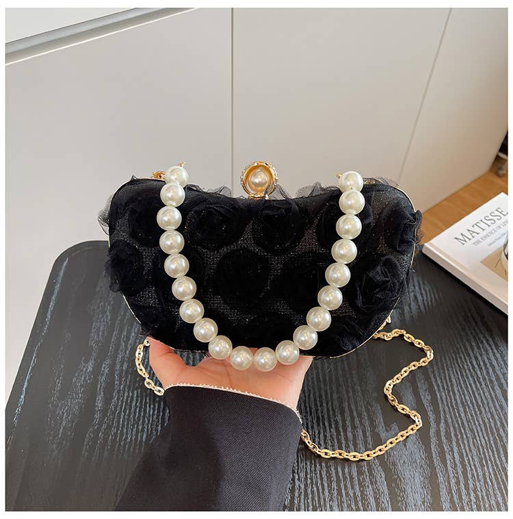 Floral hand-held Chinese-style crossbody bag