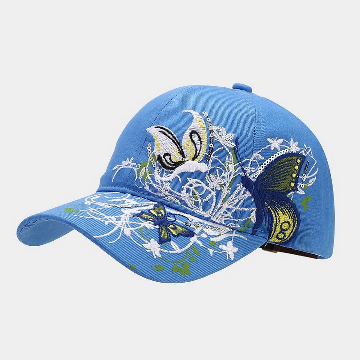 Butterfly Embroidery Baseball Cap, Women??¢s Sun Hat CWAH1648