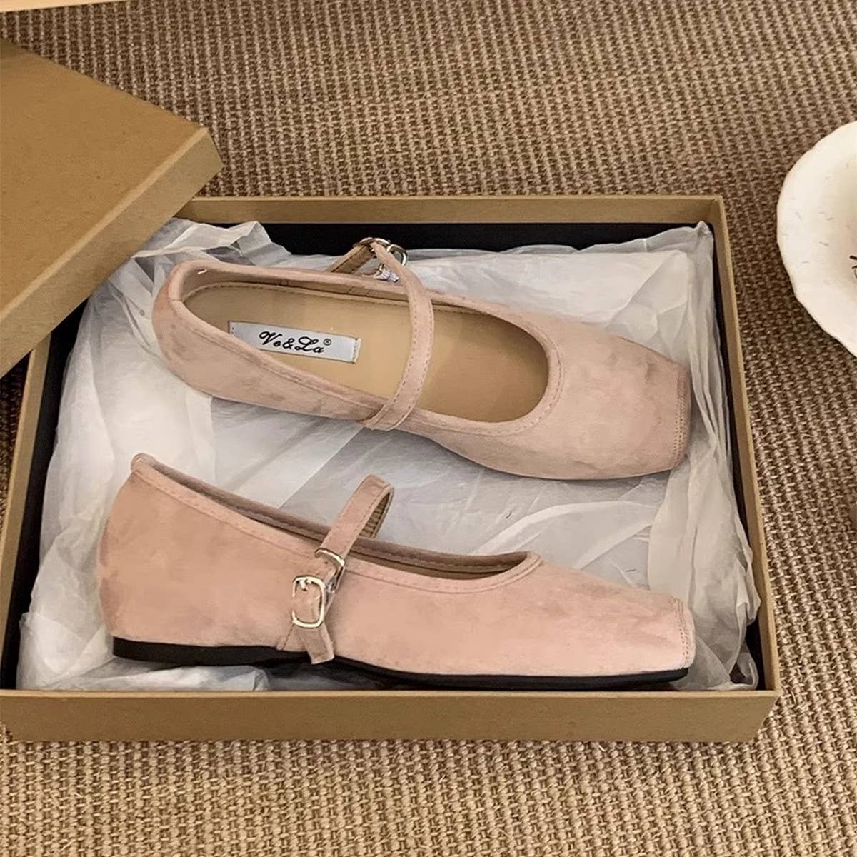 Hidden Wedge Square Toe Flat Loafers for Women