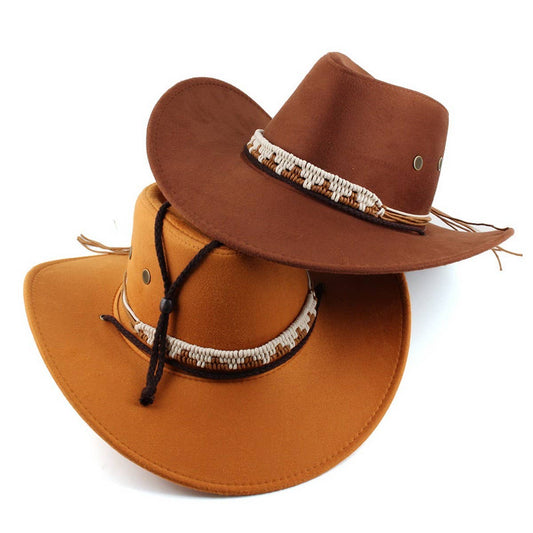 Fall Winter Windproof Wide Brim Western Cowboy Hat_CWAH1890
