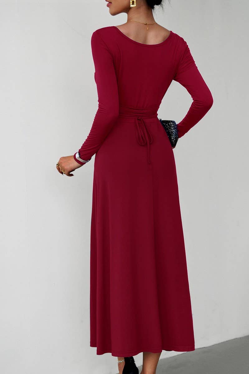 CWDMD1104_Sweetheart Neck Long Sleeve Maxi Evening Dress