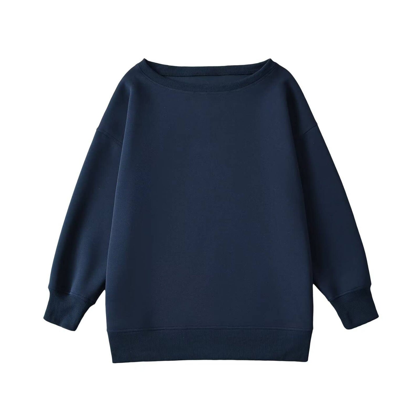 SLANT SHOULDER LOOSE OFF-THE-SHOULDER HOODIE