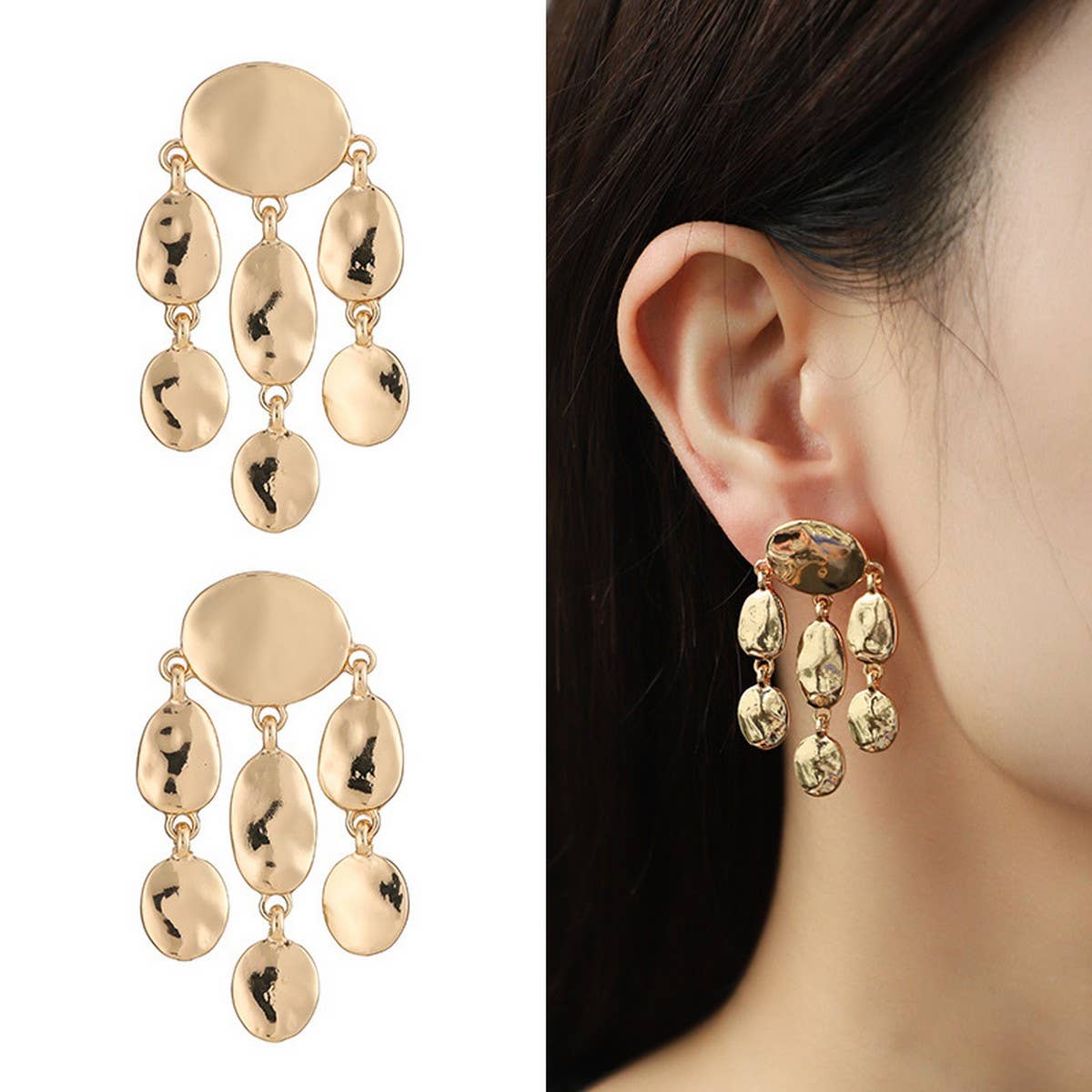 SIMPLE AND ELEGANT METAL EARRINGS FOR WOMEN