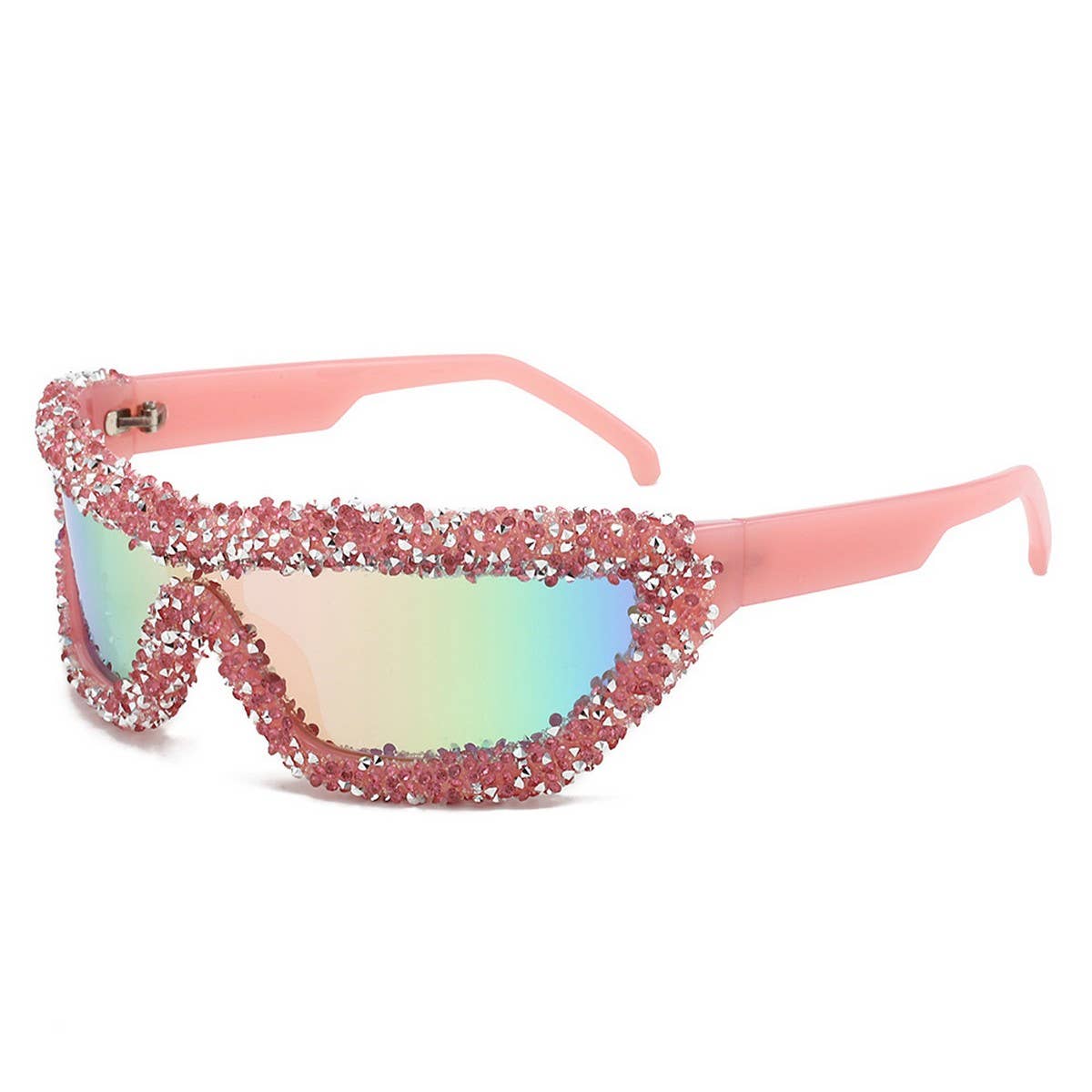 RHINESTONE ONE-PIECE CYCLING SUNGLASSES