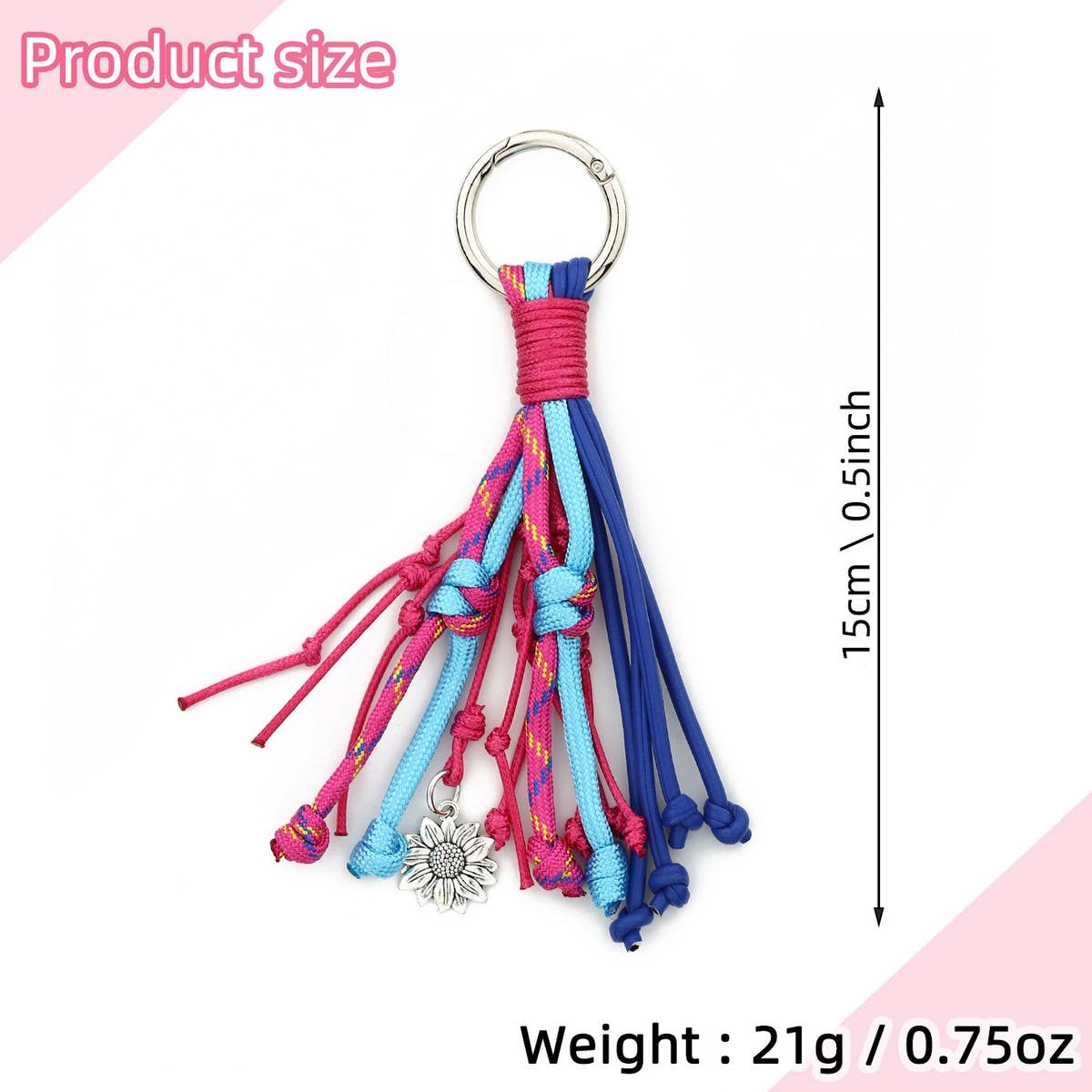 Women¡¯s Leather Tassel Bag Charm with Keychain_CUAB00437