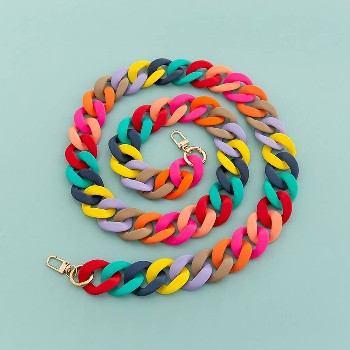 Large Resin Acrylic Bag Chain, Wide Strap_CWMM5065