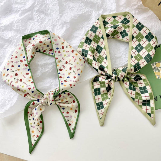 GREEN FRESH PROFESSIONAL SCARF AND RIBBON