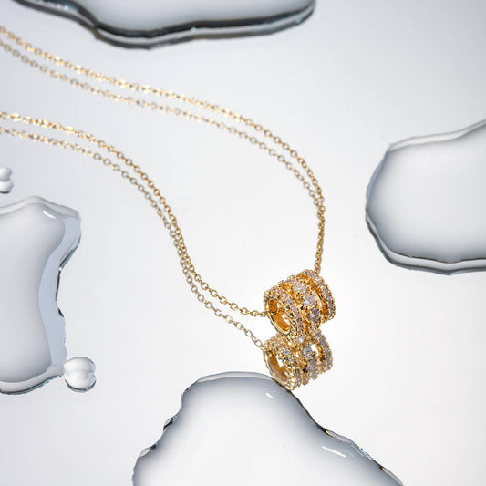 VERSATILE 18K ROUND ZIRCONIA NECKLACE_CWAHA0905
