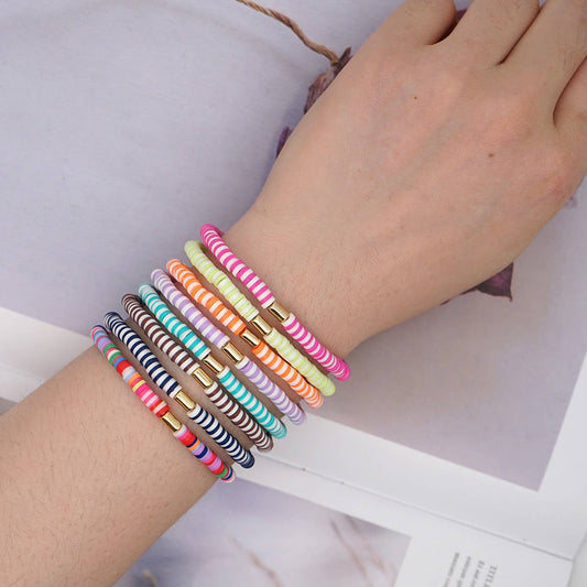 FASHIONABLE MULTI-COLOR SOFT CLAY BEADED BRACELET
