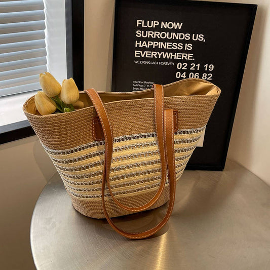 TEMPERAMENT HOLLOW WOVEN BEACH BAG_CWAB2315