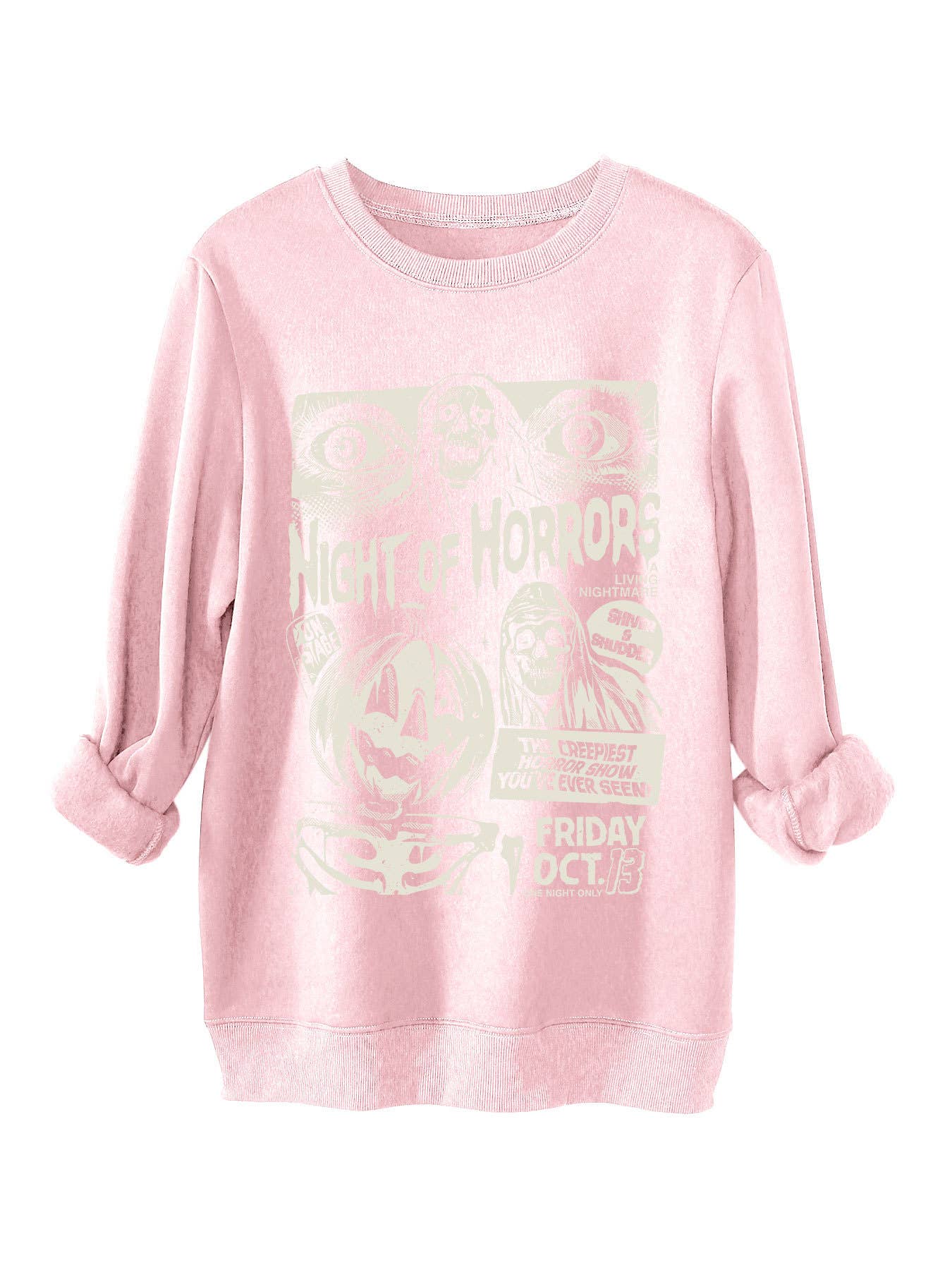 Hight of horrors Halloween print warm hoodie