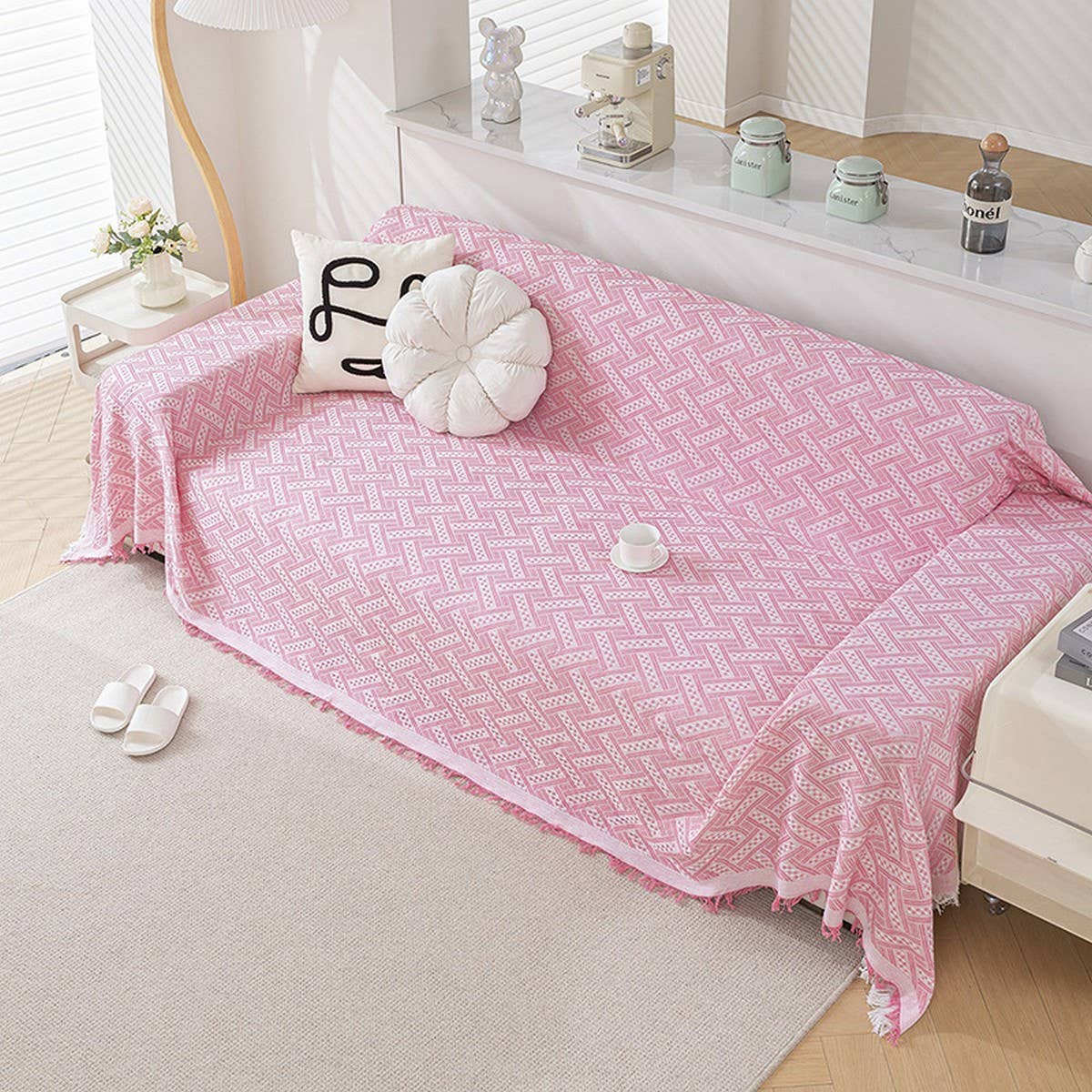 Double-Sided Cotton Sofa Cover Blanket
