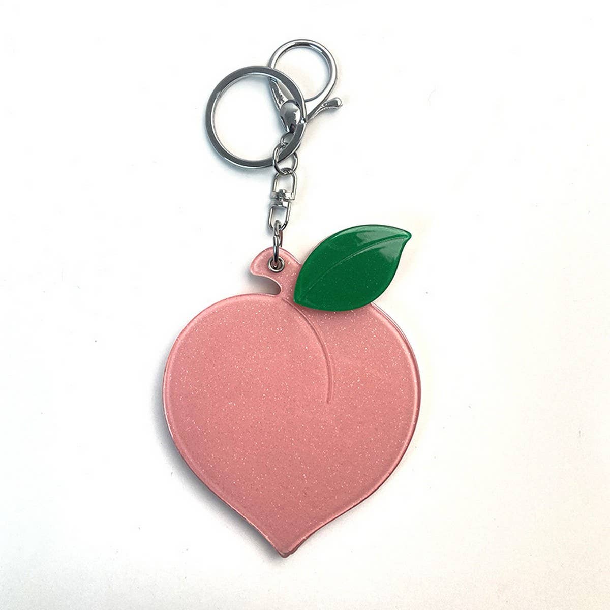 Creative Peach Mirror with Keychain, Portable Cute
