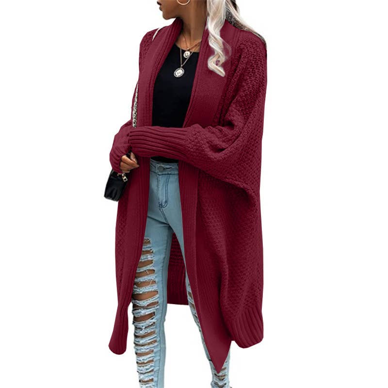 LONG CARDIGAN BATSLEEVE SWEATER COAT