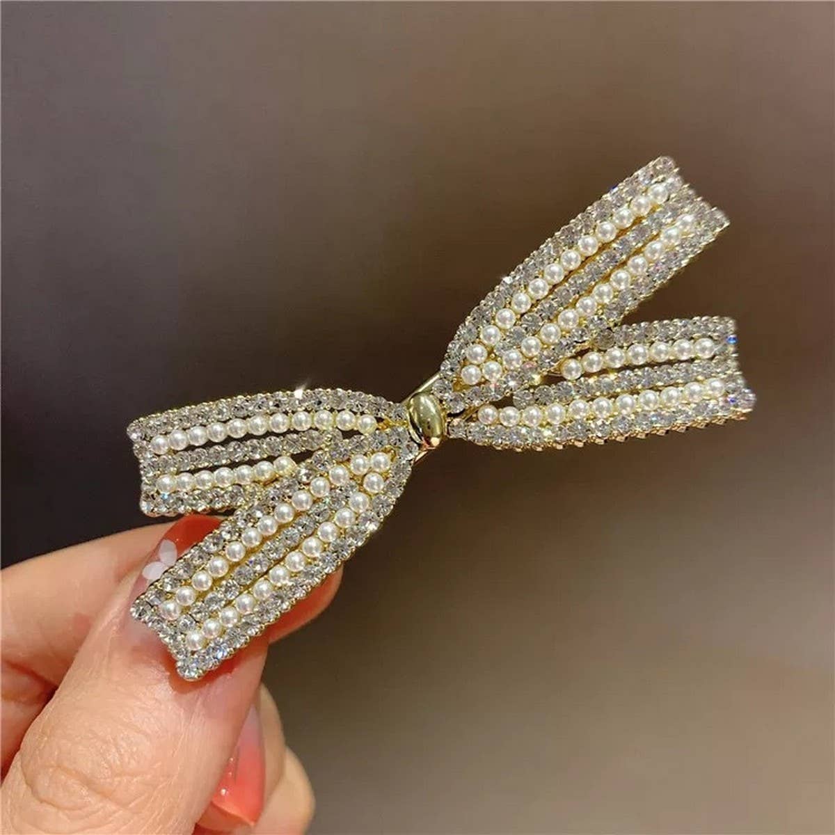 PEARL DIAMOND SIDE CLIP BANGS CLIP CROSS HAIRPIN_CWAHA4746