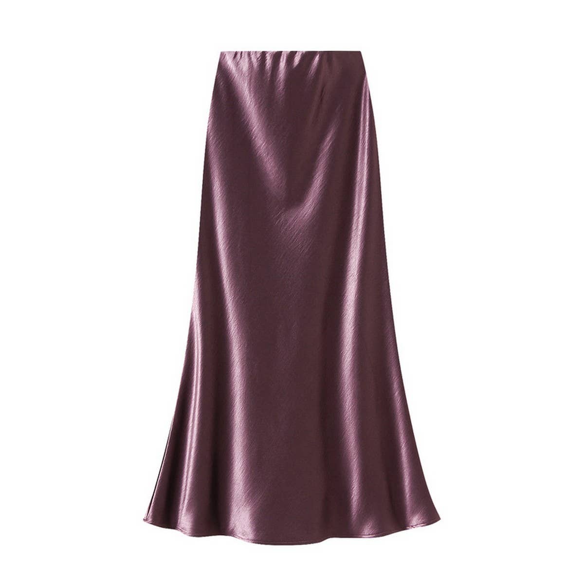 Satin Fishtail Midi Skirt with Slimming Fit