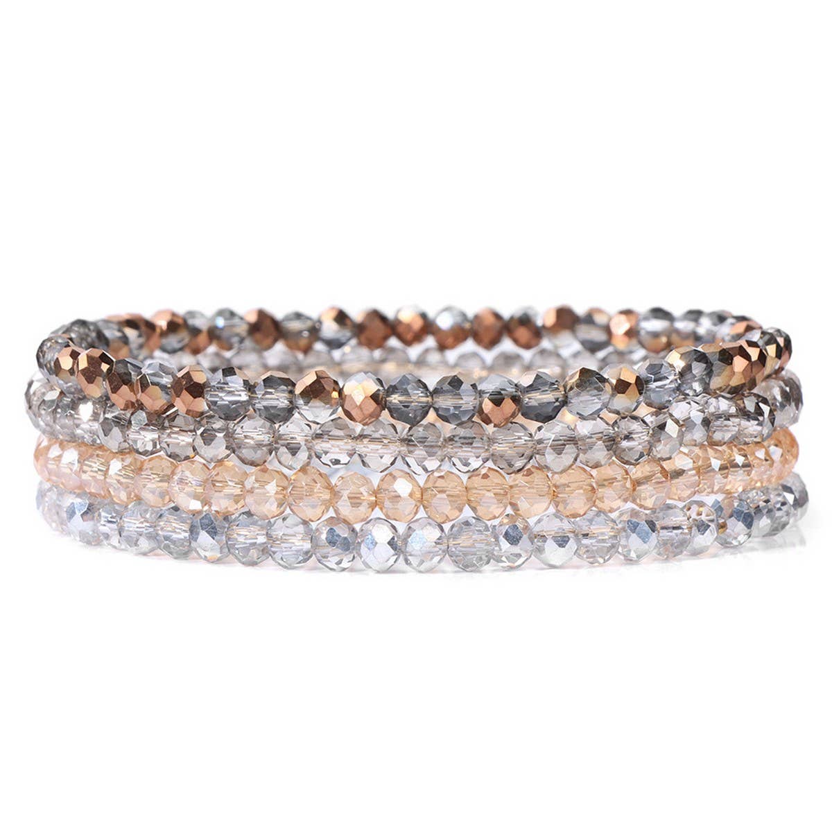 CWAJE4230_ARTIFICIAL CRYSTAL ELASTIC BRACELET SET OF FOUR