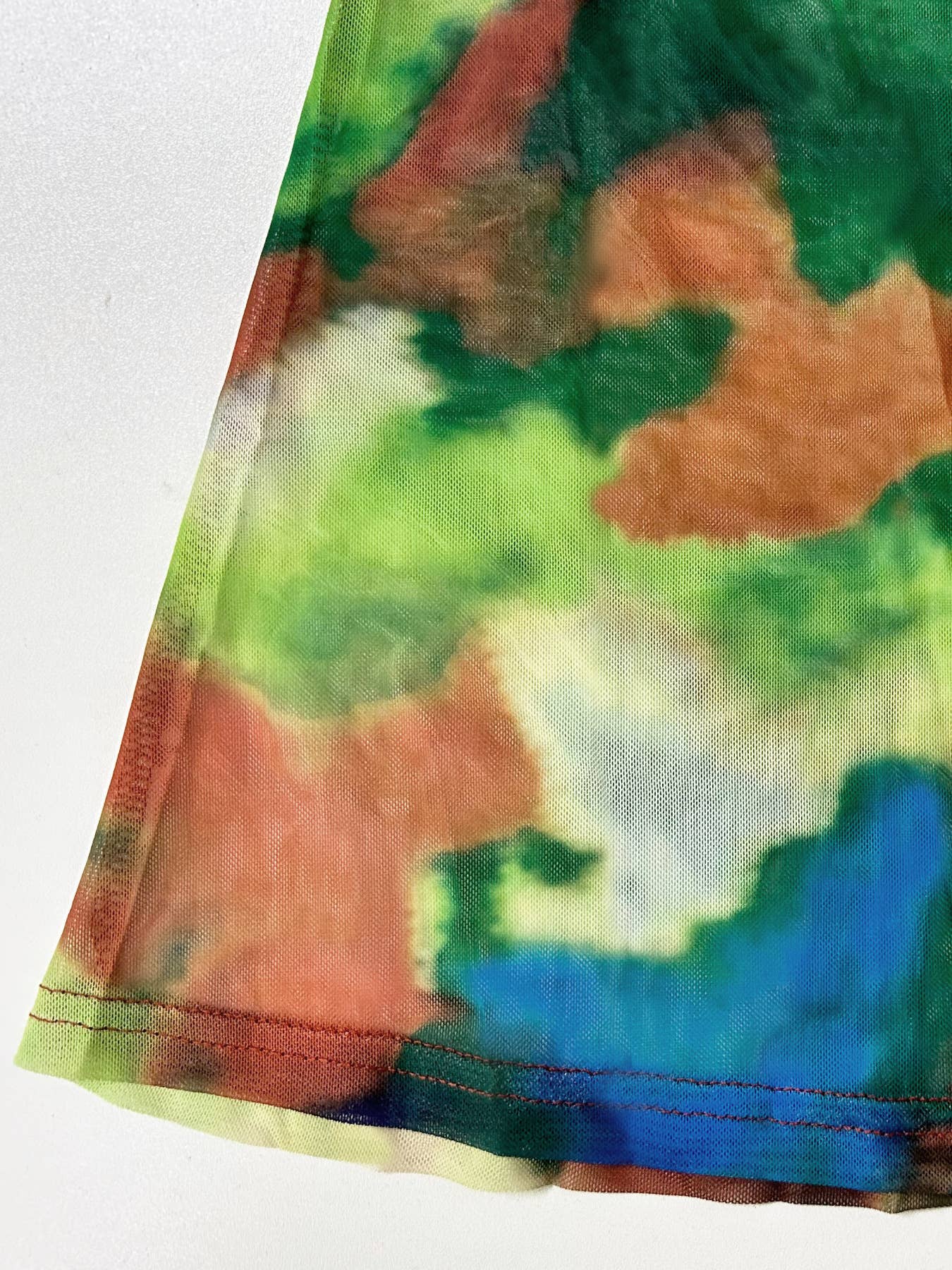 Lace cup-shaped mesh printed fishtail long dress