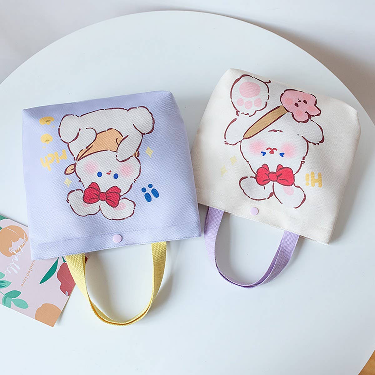 Cute Bunny Tote Bag for Girls, Spring Lunch Bag_CWAB5674
