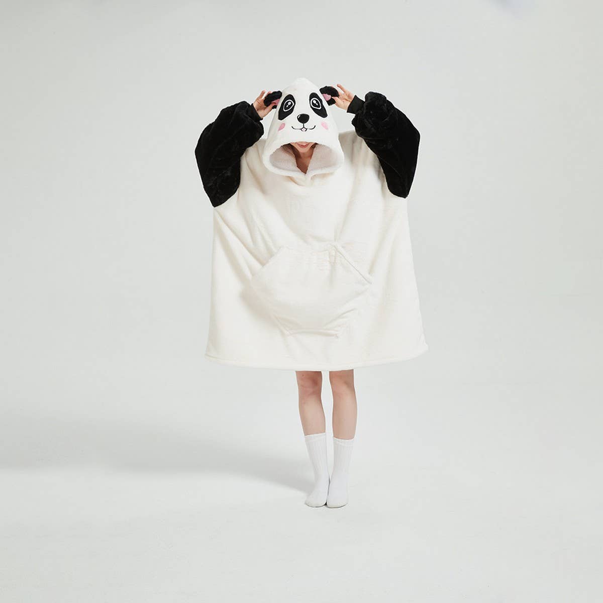 Couple¡¯s Panda Cartoon Long Sleeve Hoodie Pajamas