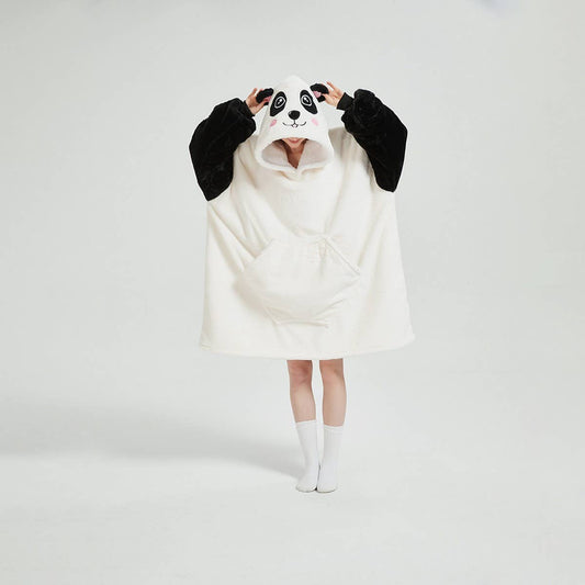 Couple¡¯s Panda Cartoon Long Sleeve Hoodie Pajamas