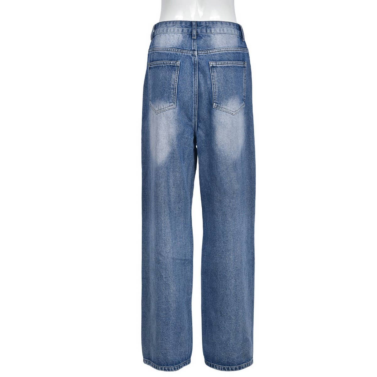 WOMENS VINTAGE WASHED STRAIGHT DENIM PANTS_CWJP0108