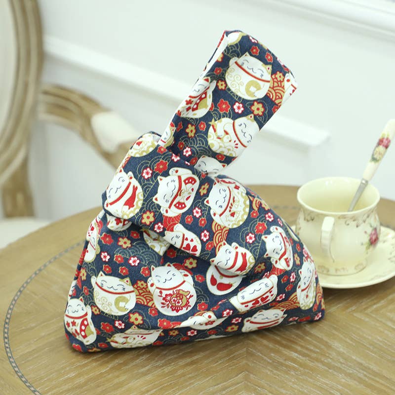 Cute cartoon tie canvas handbag
