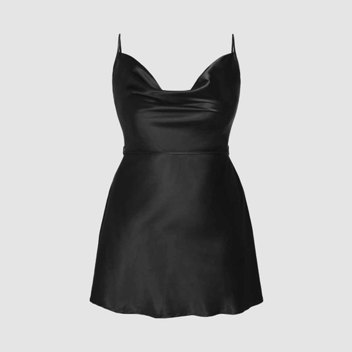 Chic Satin A-Line Sleeveless Drape Dress