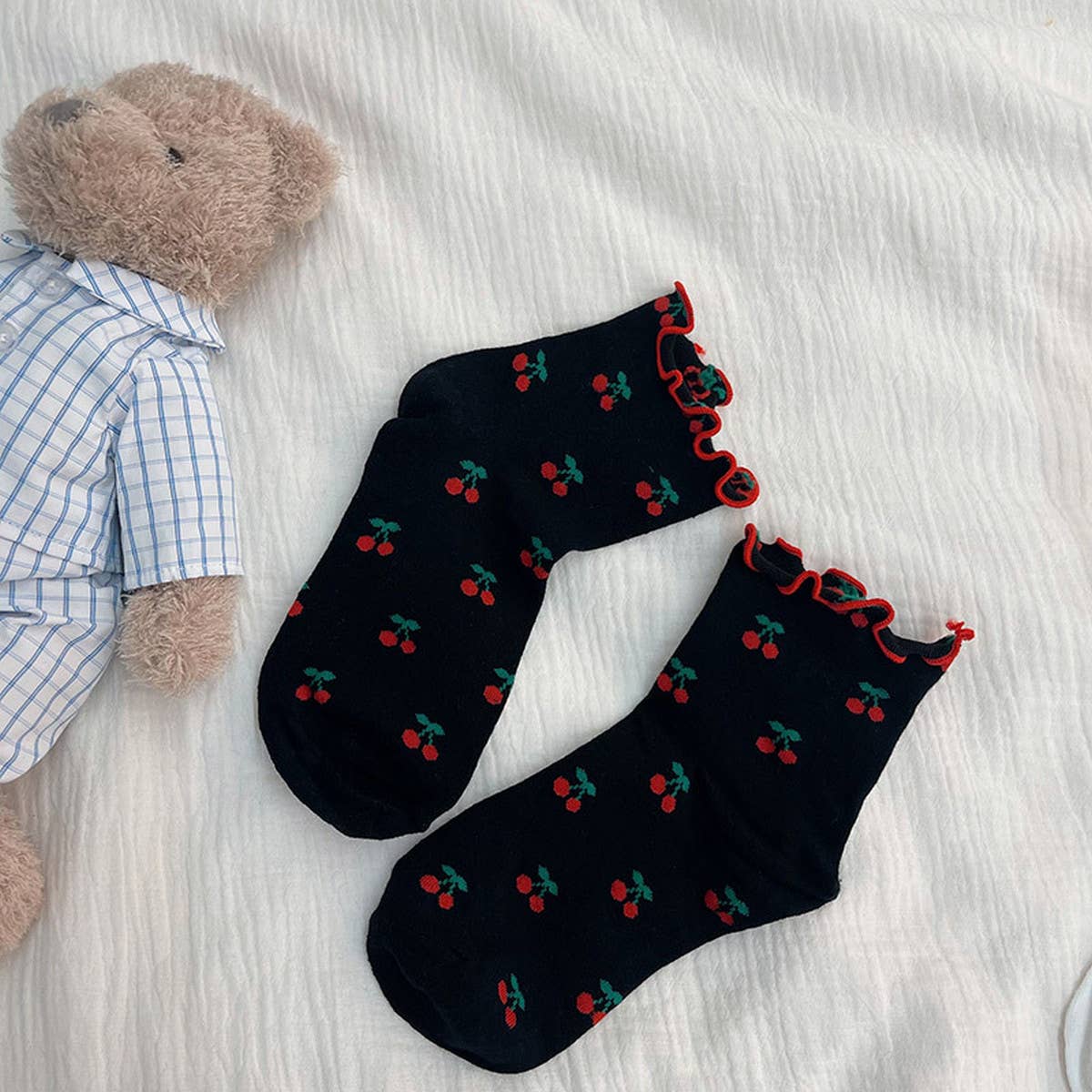 NEW ARRIVAL FOR WOMEN CUTE CHERRY COTTON SOCKS