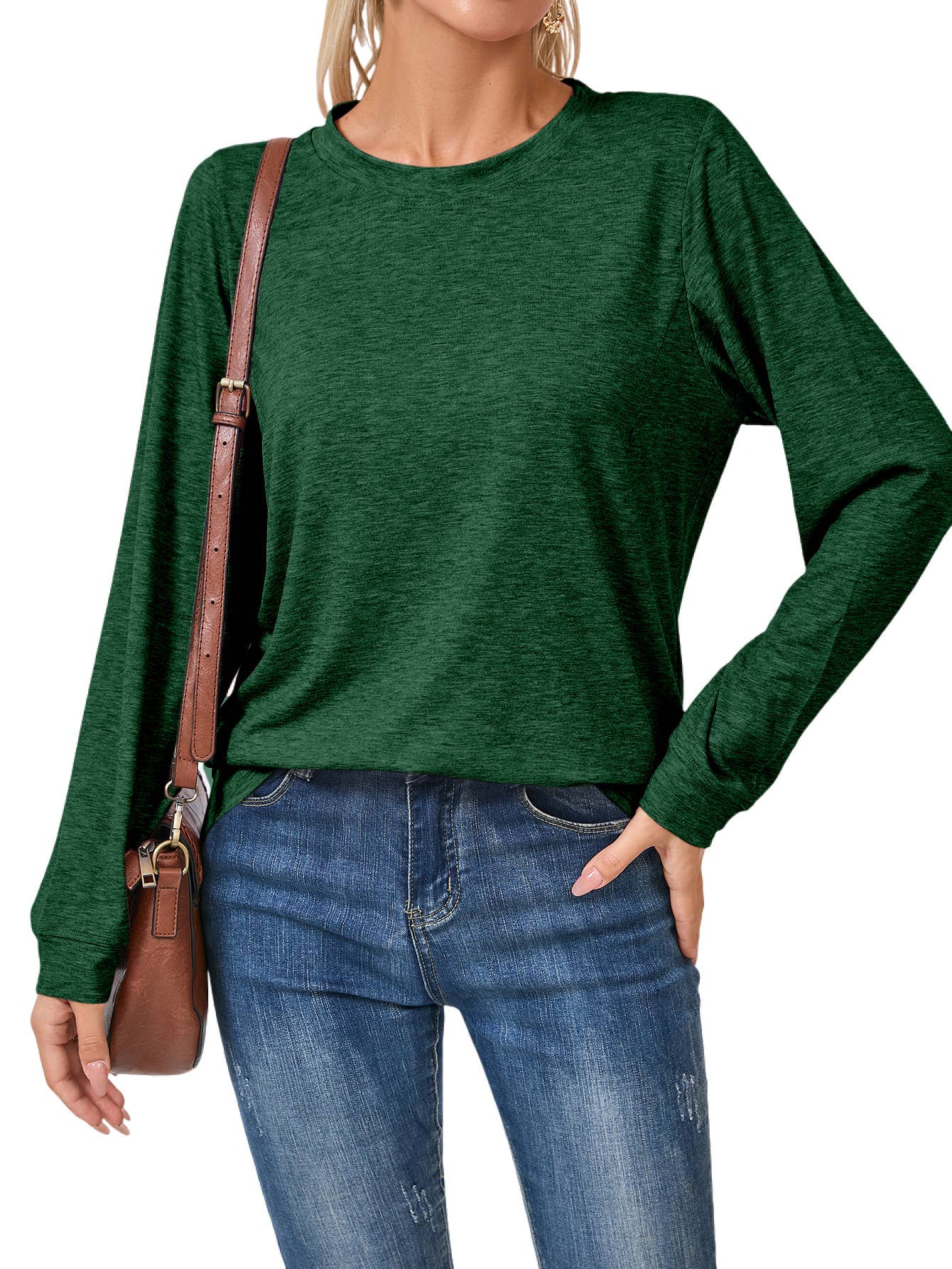 SOLID COLOR CASUAL CREWNECK COMFORTABLE T-SHIRT