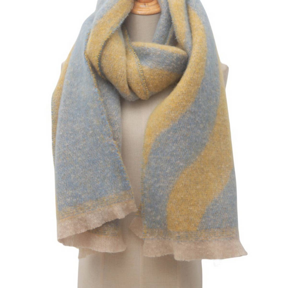 Textured Jacquard Scarf ? Loop Yarn Winter Wrap