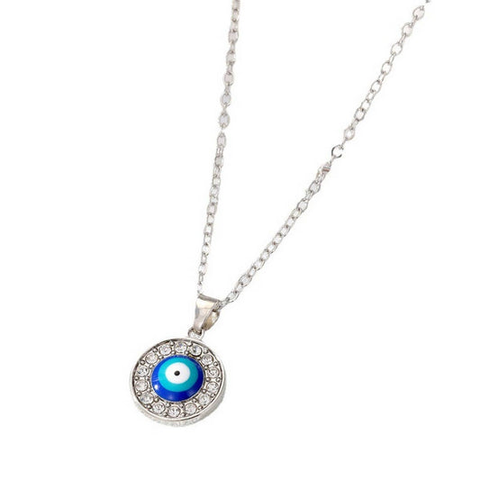 FASHIONABLE EVIL EYE DIAMOND NECKLACE