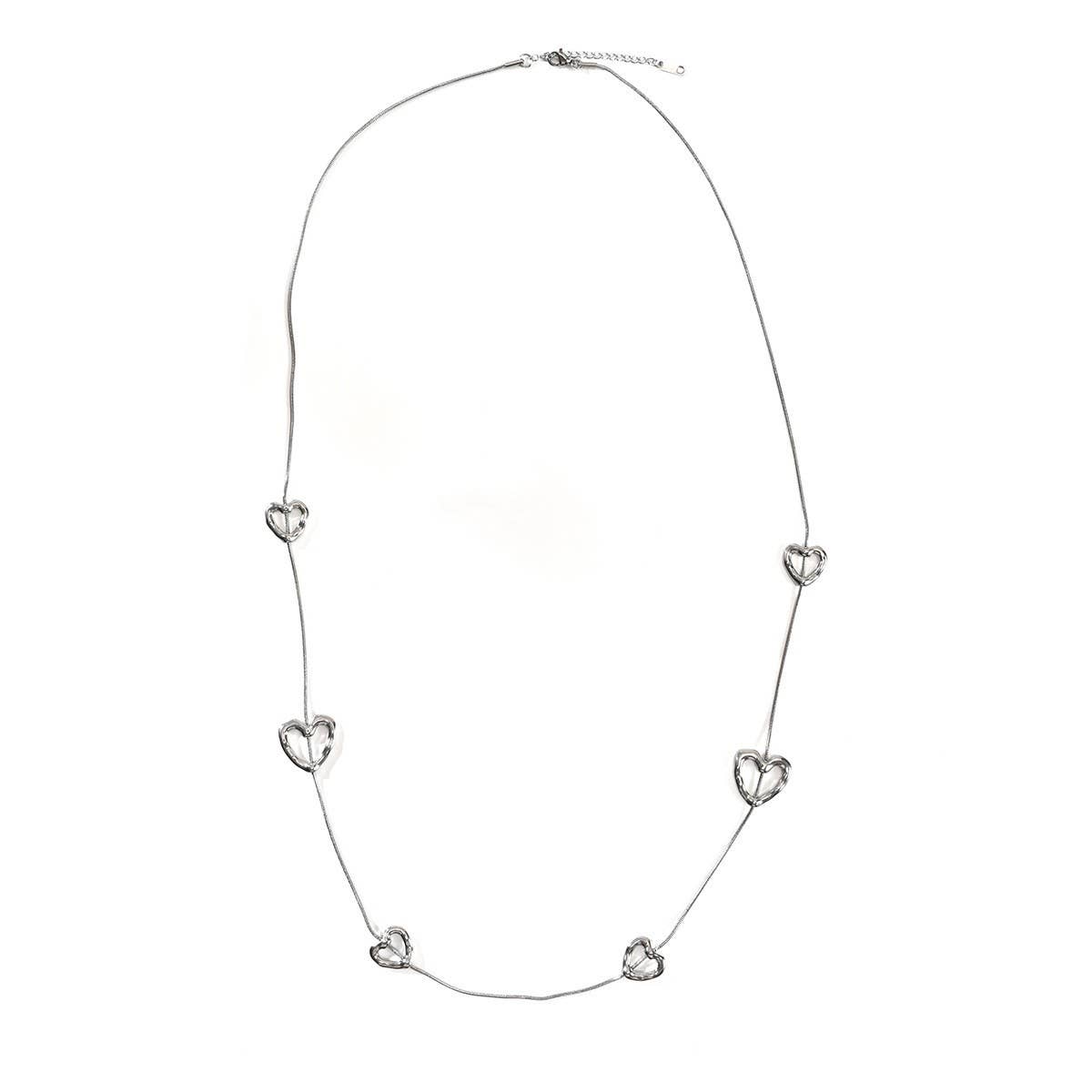 18K Gold Plated Stainless Steel Heart Necklace_CWMM8808