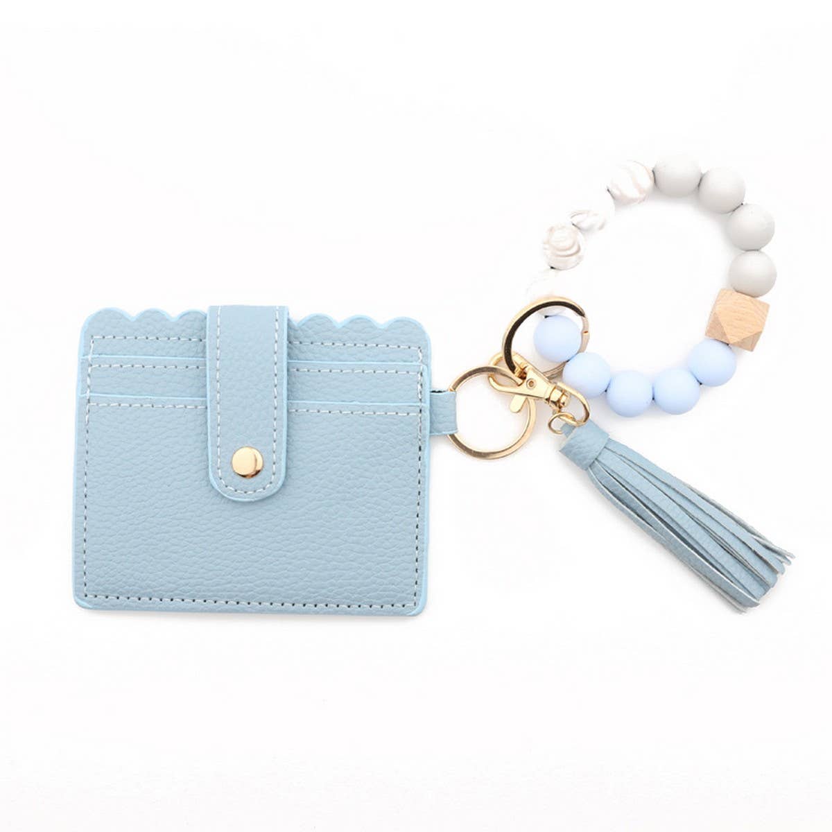 LEATHER CARD BAG TASSEL KEYCHAIN BRACELET_CWAJE0657