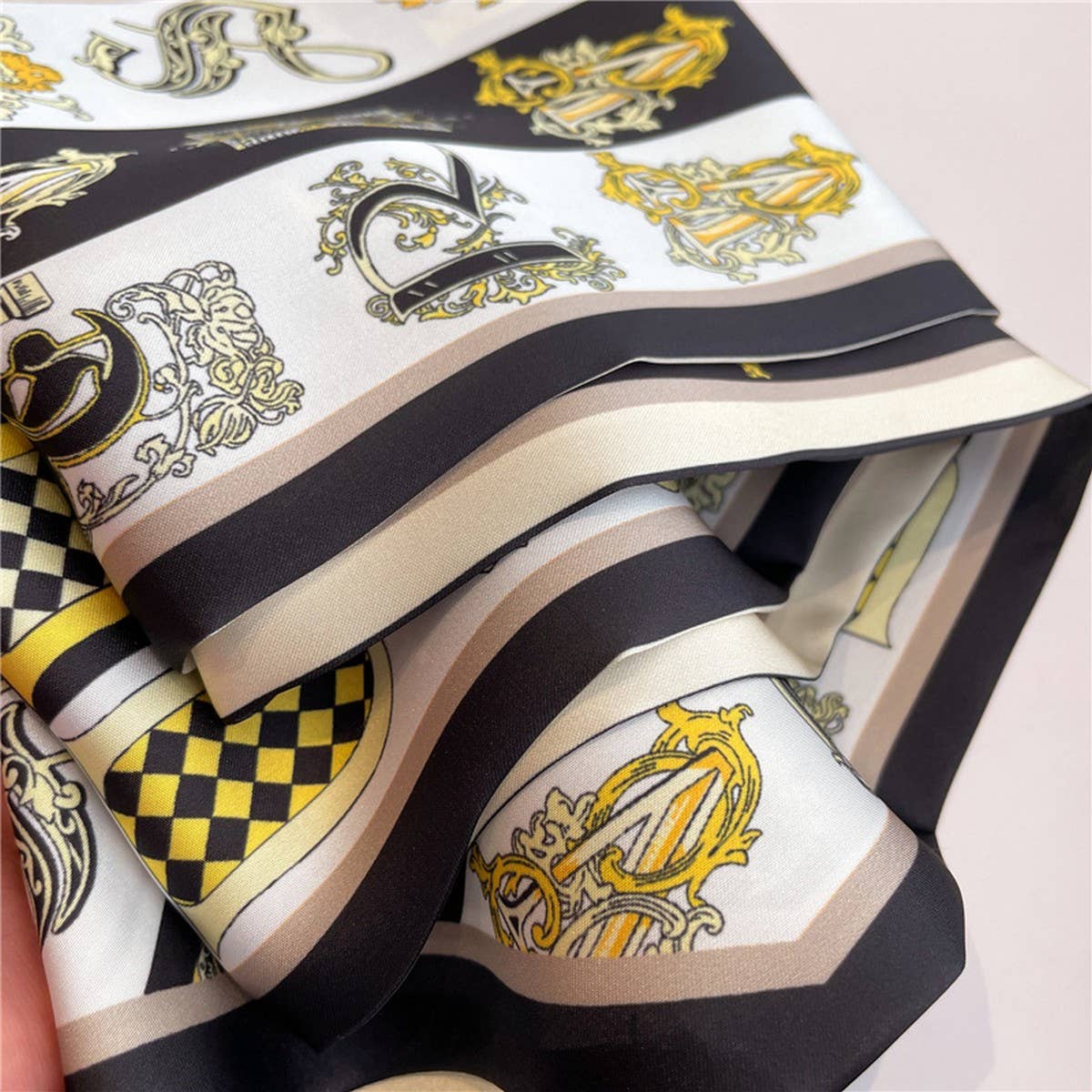 THIN SCARF FASHION PRINT RIBBON HEAD SCARF