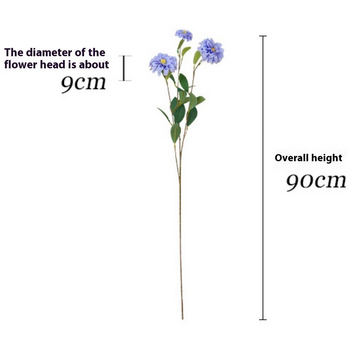 Faux Long-Stem Marigold Peony Flower for Decor