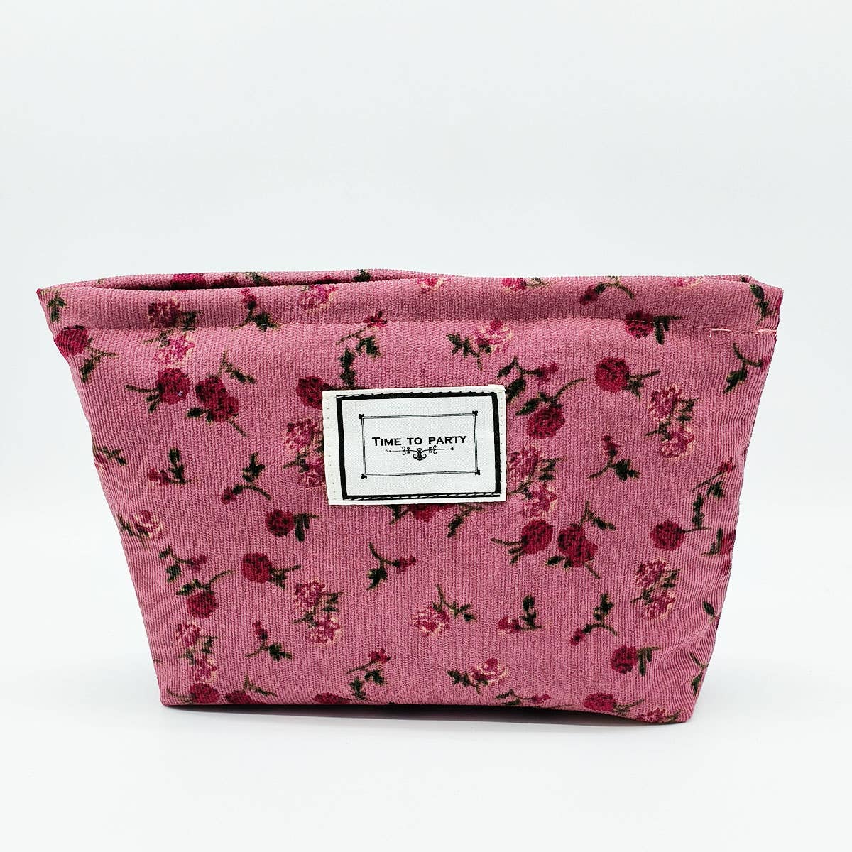 CONTRAST FLOWER PATTERN ZIPPER PORTABLE WASH BAG_CWAB1217