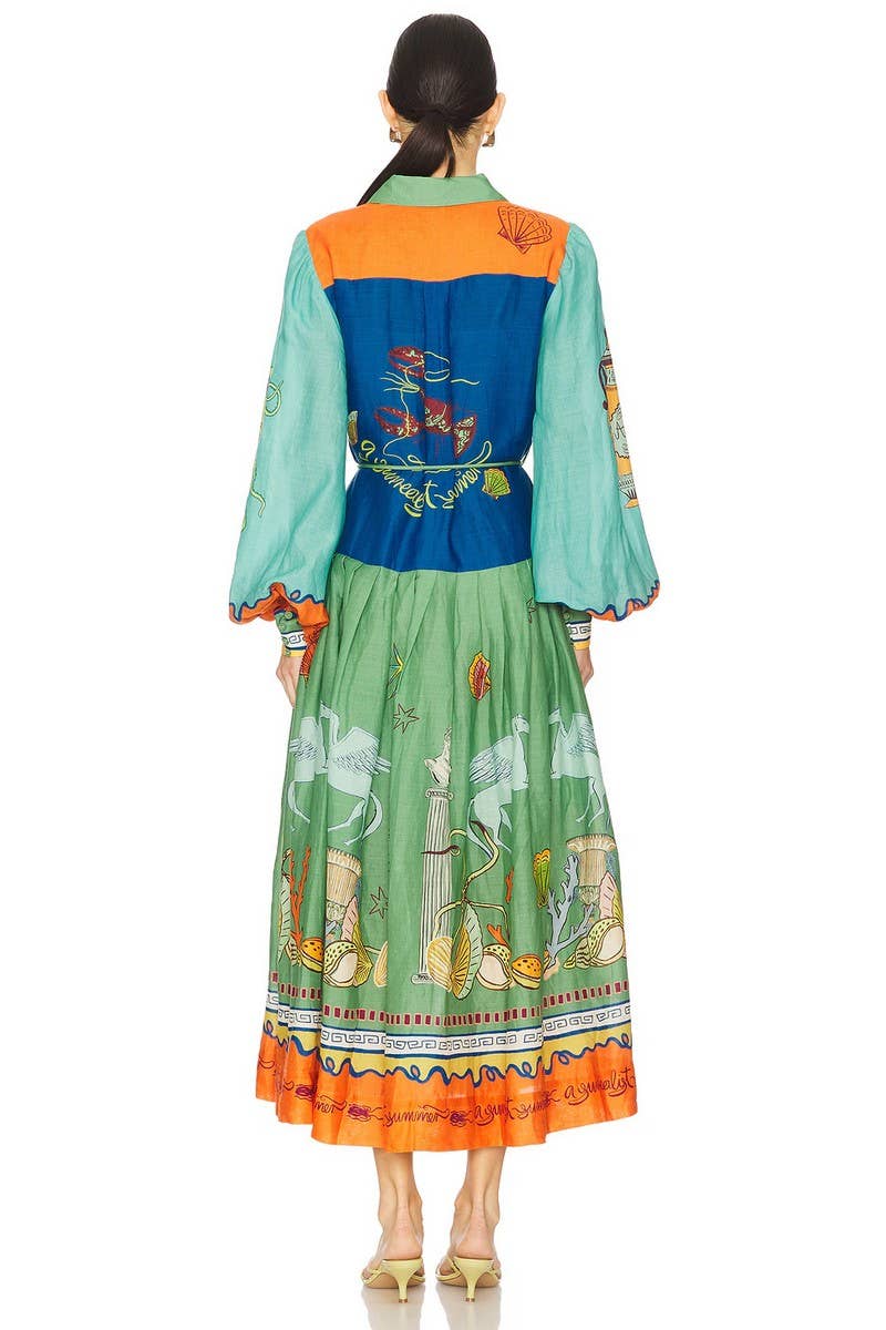 CWDMD5724_FASHION PERSONALITY CASUAL LOOSE PUFF SLEEVE DRESS