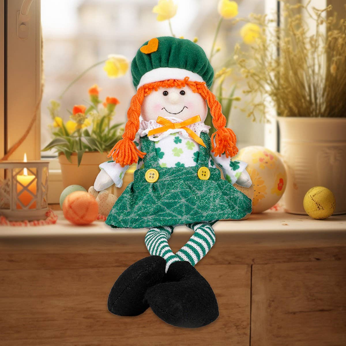 ST. PATRICK'S DAY LONG-LEGGED RUDOLPH DOLL ORNAMENT_CWMM3440
