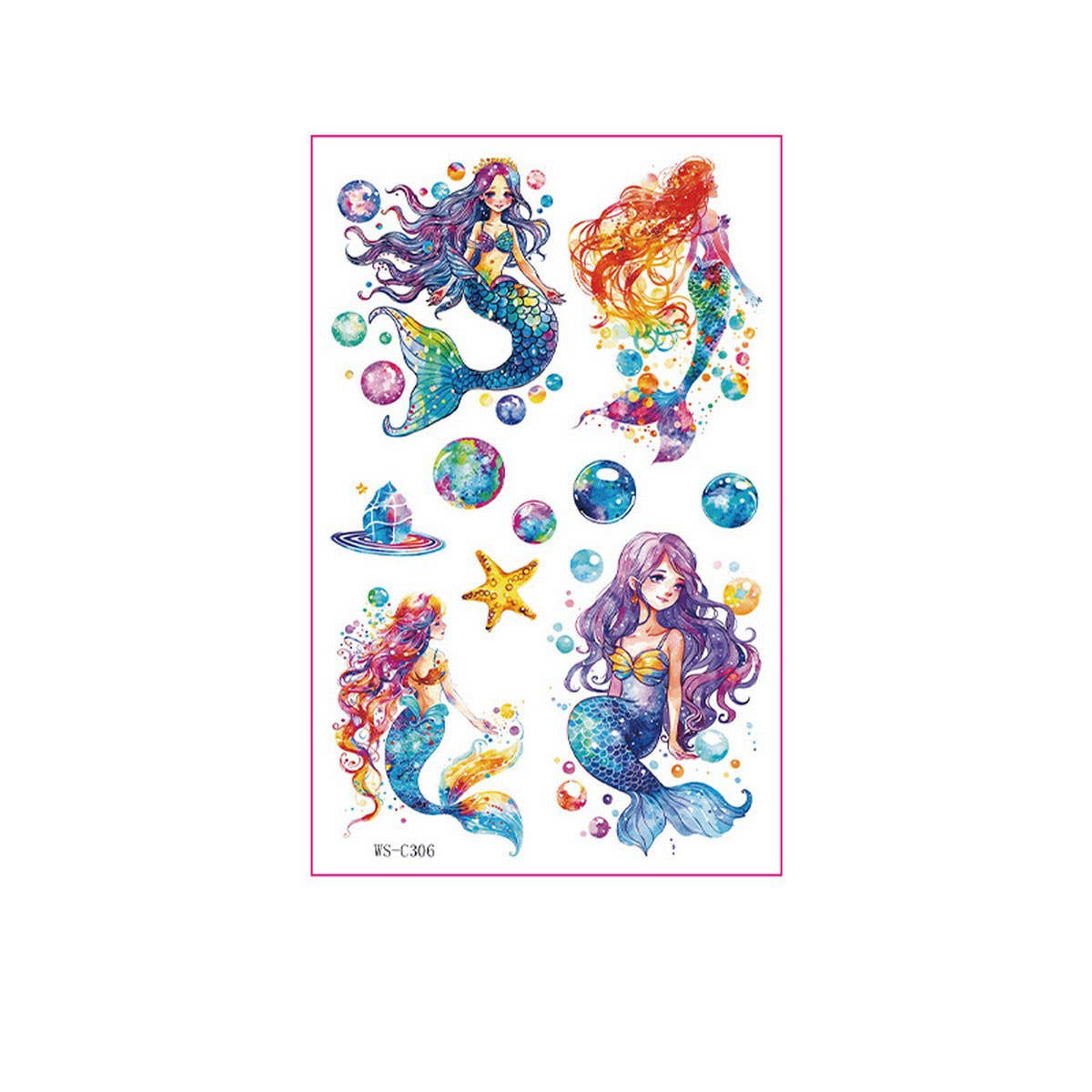 Kids Glitter Tattoo Stickers Bear Butterfly Stars