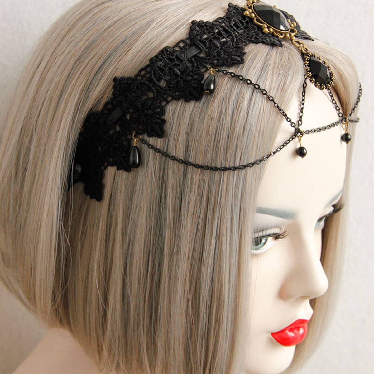 HALLOWEEN GOTHIC BRIDE LACE CREATIVE HAIR HOOP