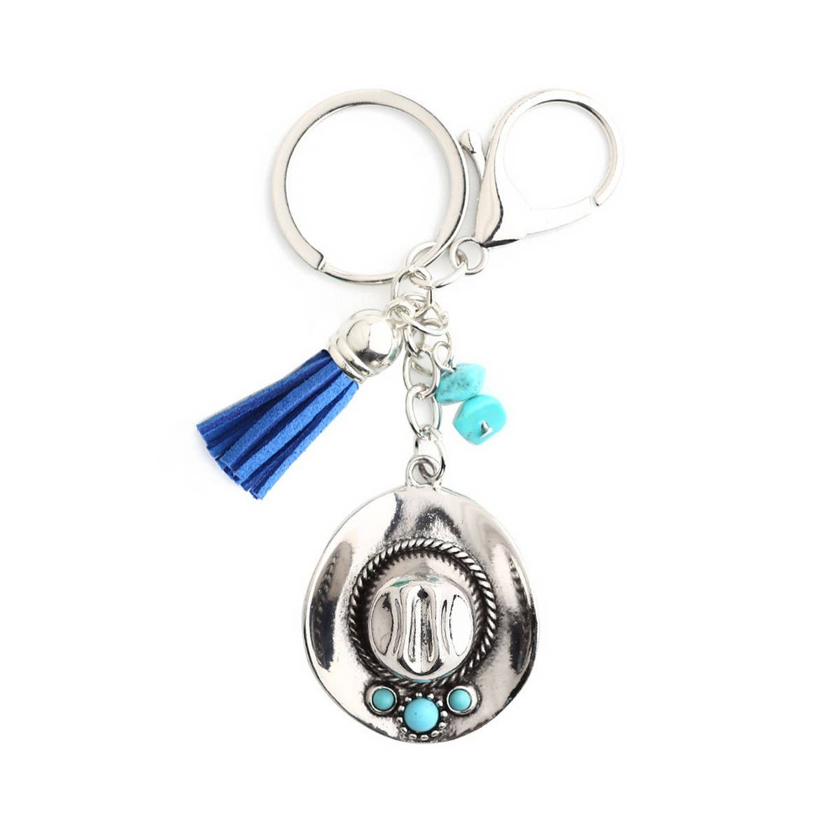 Boho Cowboy Hat Keychain with Vintage Western Charm_CWAB5083