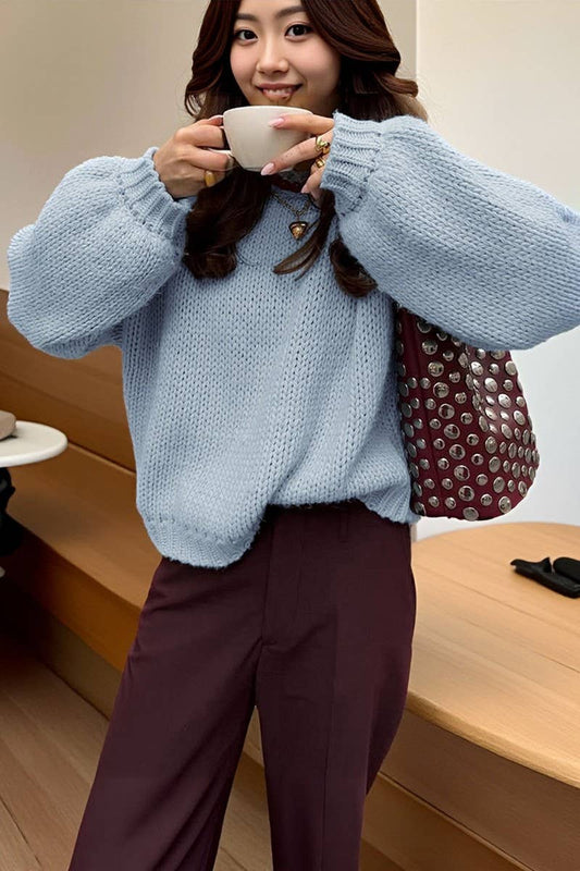 CWOSWL07495_CASUAL CREW NECK LONG SLEEVE LINED SWEATER