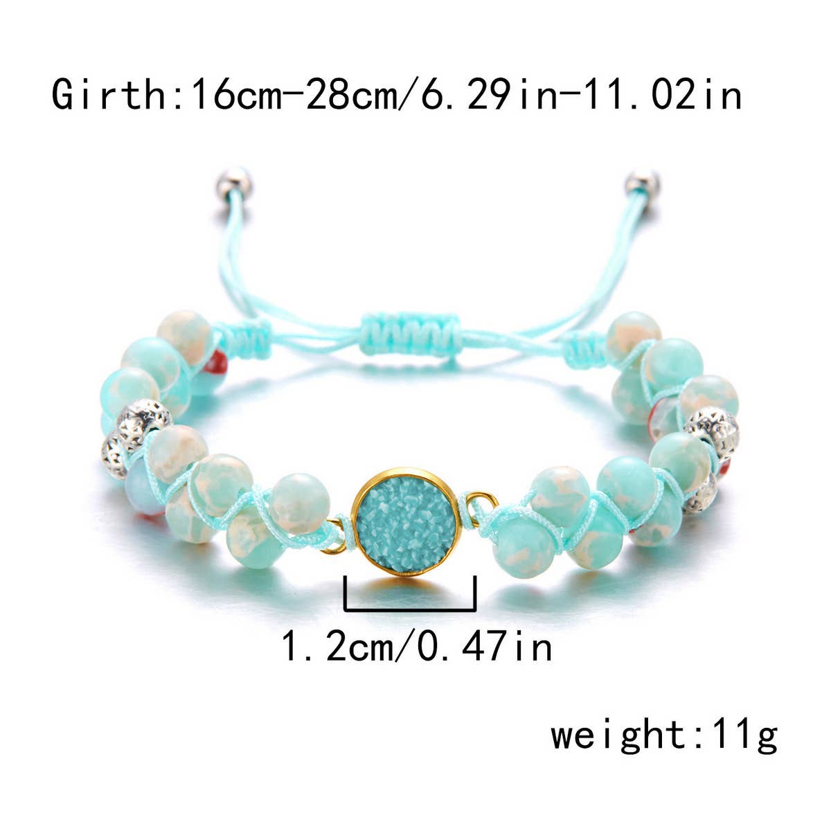 HAND WOVEN ROUND STONE BRACELET