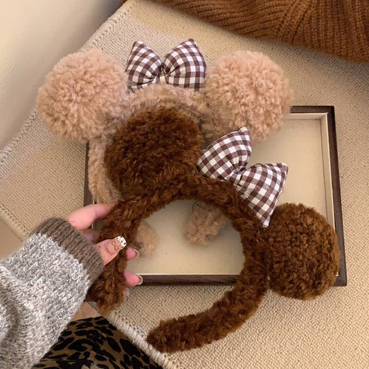 CUTE BOW PLUSH HEADBAND HAIRBAND HEADDRESS