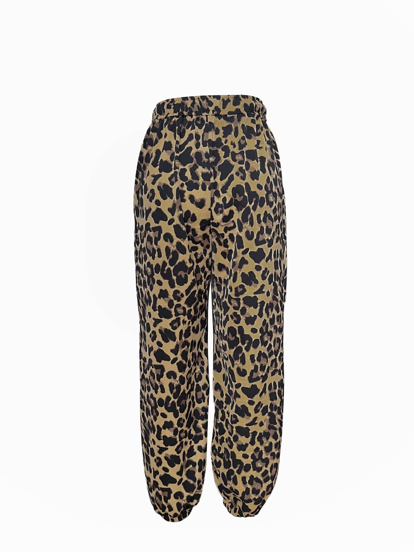 LEOPARD PRINT BOUQUET FEET HIGH-WAISTED PANTS