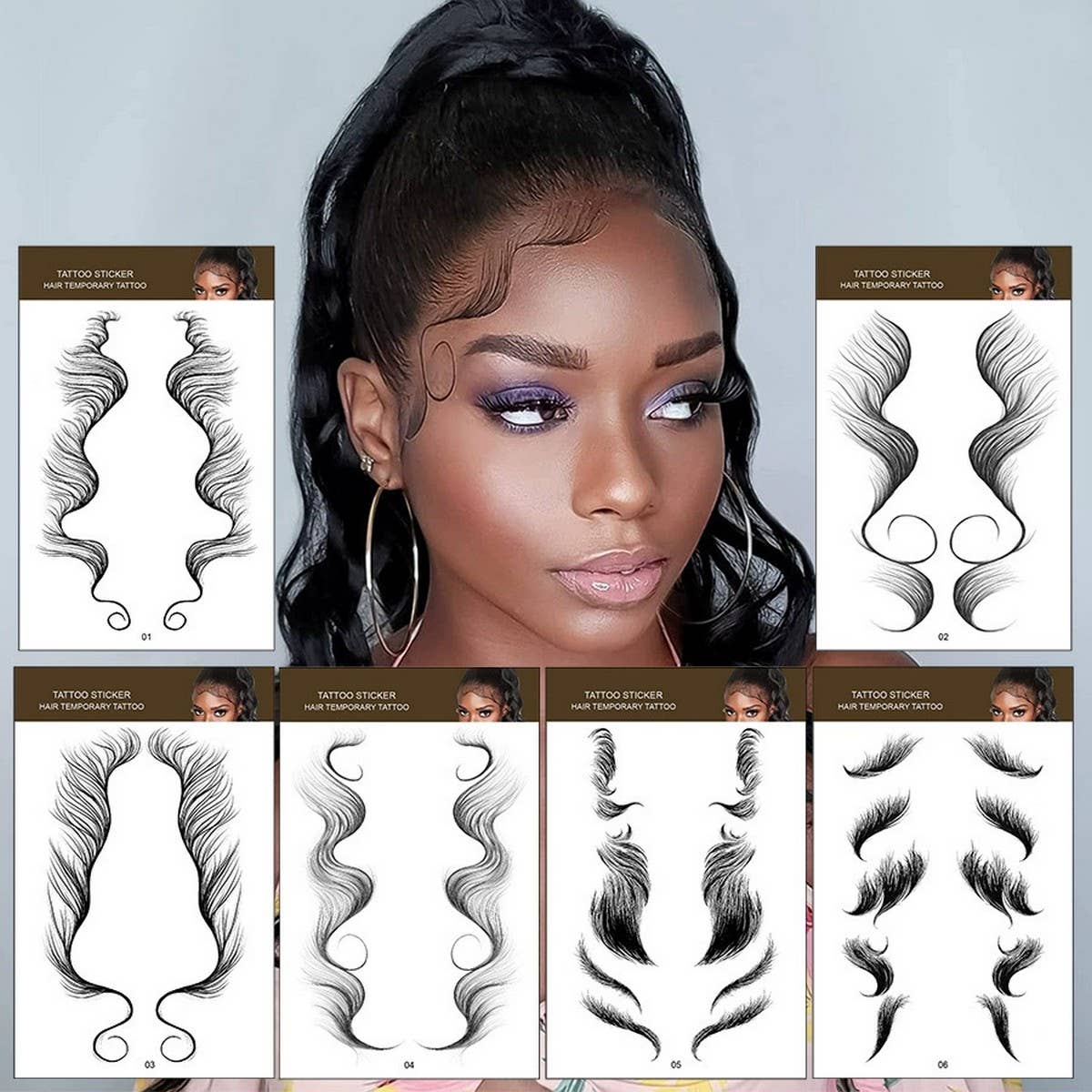 Hairline Edge Tattoo Stickers for Bangs Look